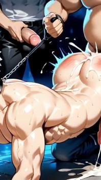 Kembar Albino dikongkek punggung gelembungnya oleh beberapa lelaki. Animasi Hentai Yaoi.
