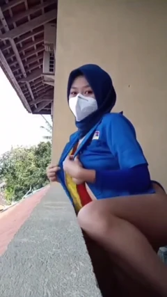 Hijab After Work Horny Plugging Vagina with Vibrator