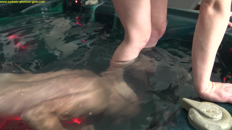 Femdom Austria: Sadistic glamour monster no mercy under water head trampling!