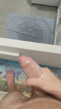 Jerking off a Big, Thick Cock in the Shower