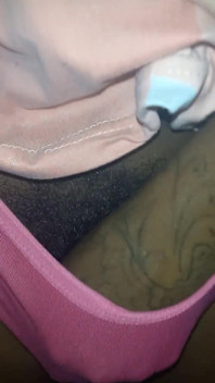 Flashing Rubbing My Tight Hairy Pussy Closeup