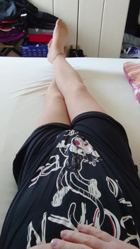 Nylonjunge in the Nightgown and Tights in Bed