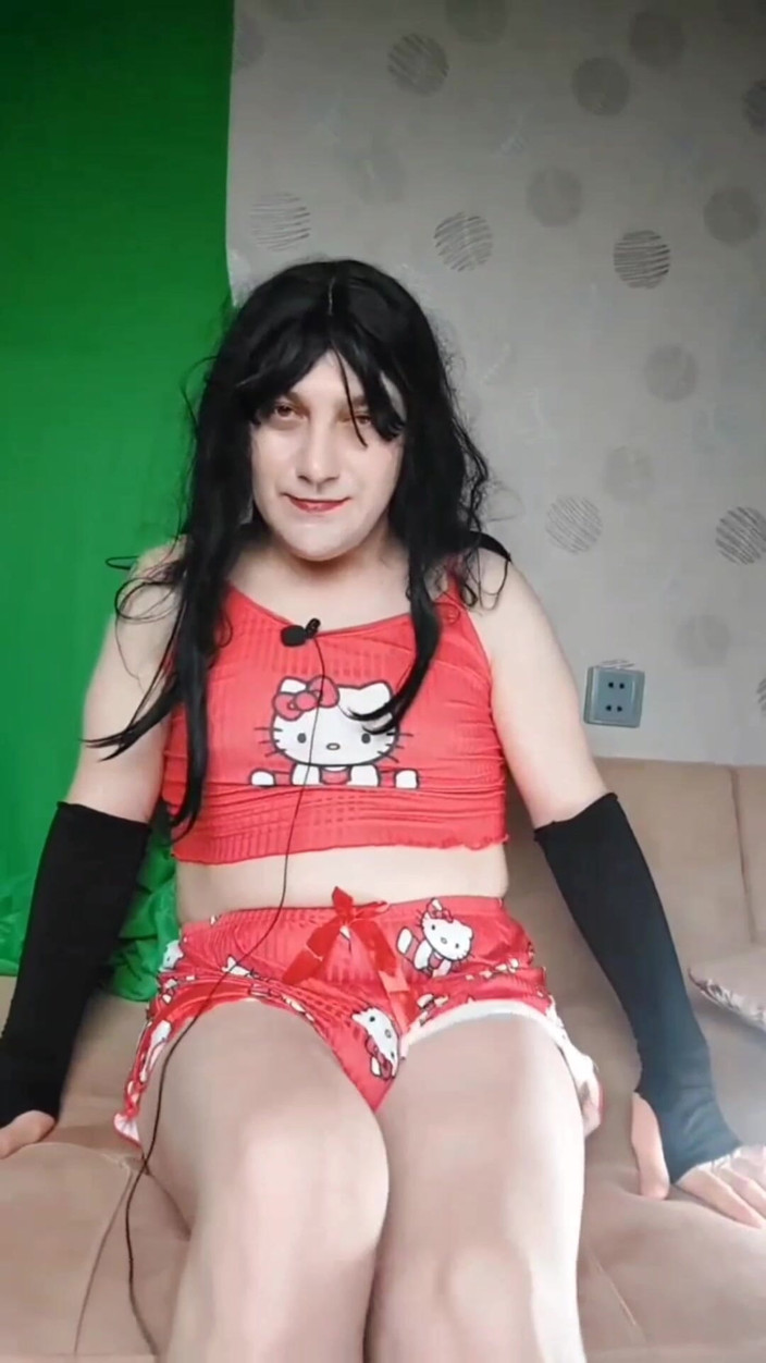 Kitty_Cross: Picioare drăguțe în pijamale drăguțe femboy netede