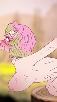 Mitsuri svádí se svou obrovskou kundičkou! Porno Démon Zabiják Hentai Karikatura 2D Anime