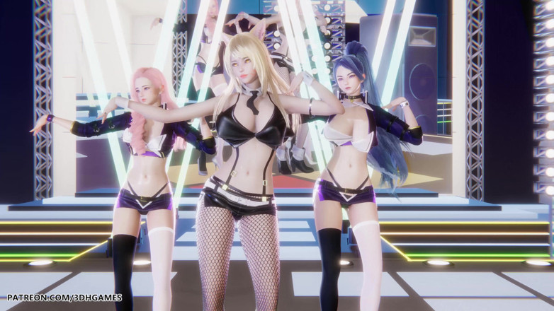 3D-Hentai Games: Red Velvet - Russische roulette Ahri Evelynn Akali Sexy striptease League...