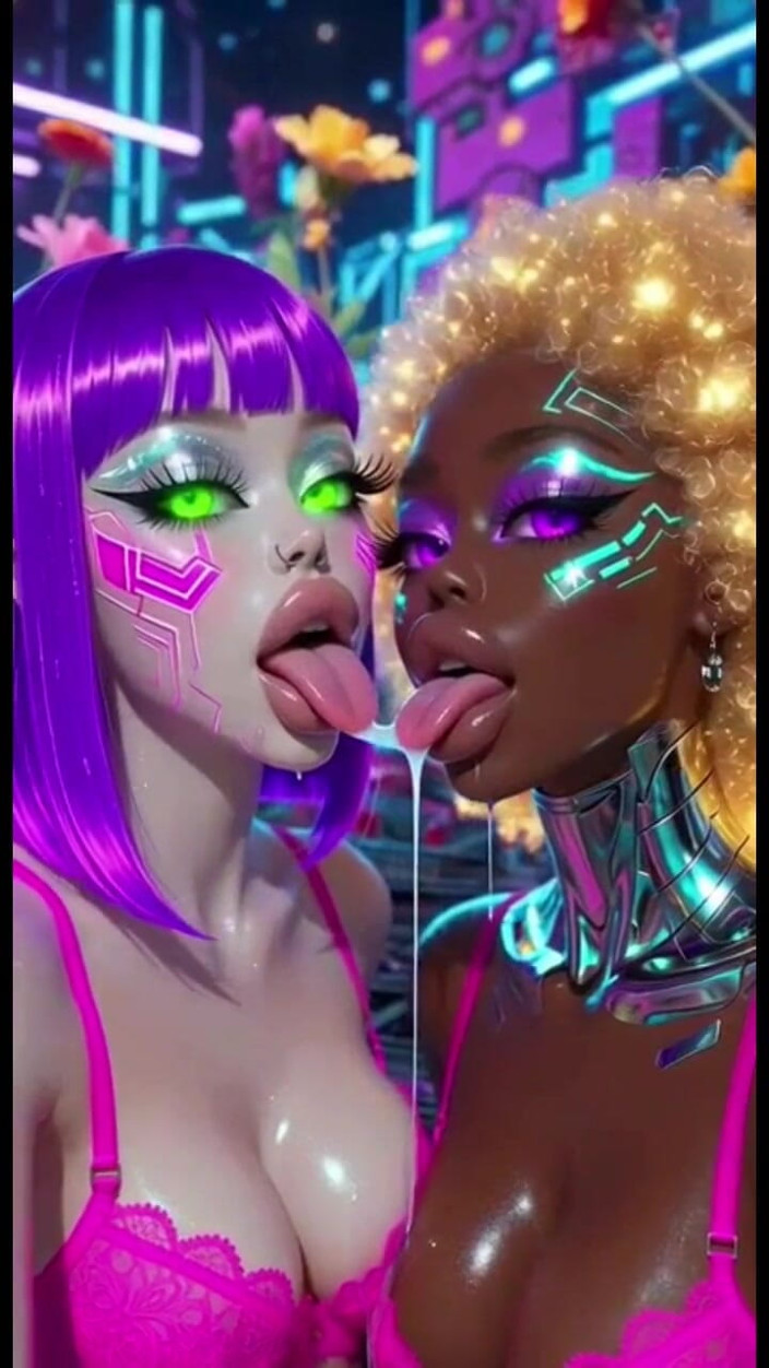 Hot girl dancing: Legrační lesbičky jazyk a líbání fetiš, ai animace