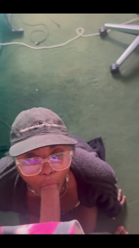 Nerdy Goth Girl Gets on Her Knees for a POV Blowjob