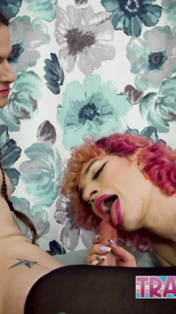 Trans Jenna Creed and Serena Bubbles bareback slumber party