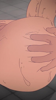 Een gevangene in de gevangenis werd een meisje.hij is in shock Hentai anime 2D (cartoon porno)