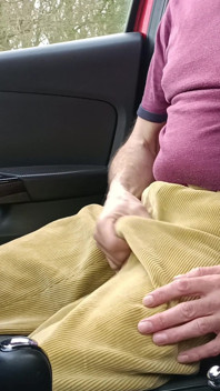 Quick Cum Wearing Cords Parked at Public Cruising Layby