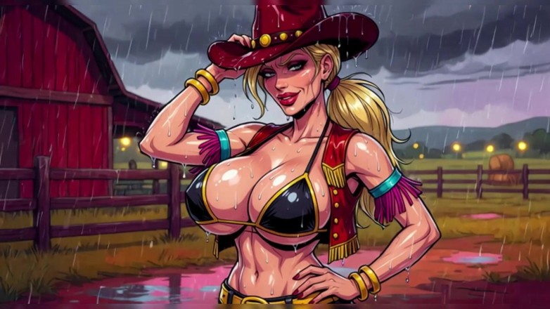 Huge Boobs: Animação sexy de meninas da fazenda