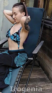 Hippie Double Penetration Dildo Outdoors