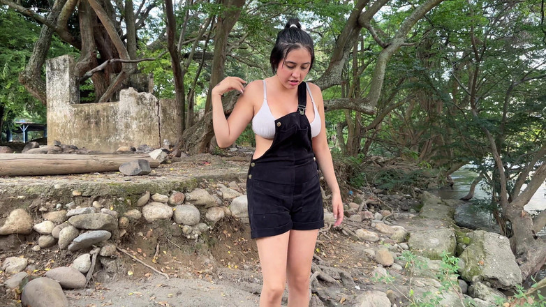 Manuela sex: Latin Guy Watches Shy Sexy Girl Naked in the River...