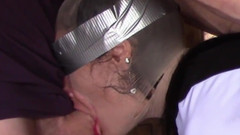 LauraOnHeels: Капюшон з нейлону, пов'язані очі скотчем, з сексом на обличчі і спермою в роті