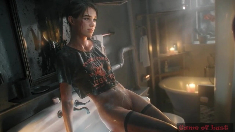 Game of Lust 3D: Gol Ellie Halo Łazienka jebanie i wytryski