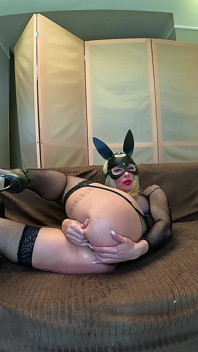 Analslut Stuffed Her Asshole with 40cm Slink Toy and Huge Buttplugs at Same Time