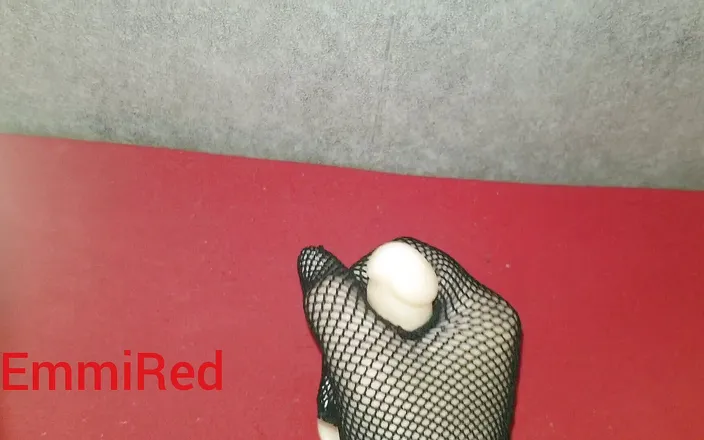 EmmiRed: Sexy Emmy plays with silicone small cock