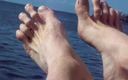 Hairyartist: Hairyartist Feet Flexing Over Water and Land
