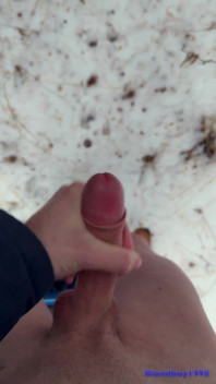 Handy POV - Twink Wixt His Cock in the Forest - in Winter