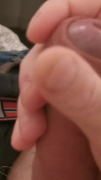 Stepdaddy with Cockring Solo Masturbate in Bed
