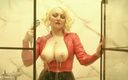Arya Grander: Sexig MILF i latexgummi - Dusch striptease