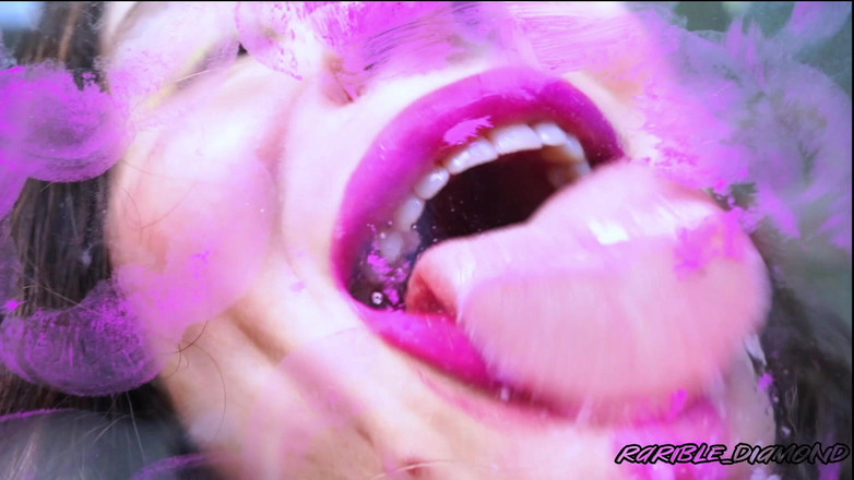 Rarible Diamond: Frech magenta lippenstift kuss + spucke fetisch küssen