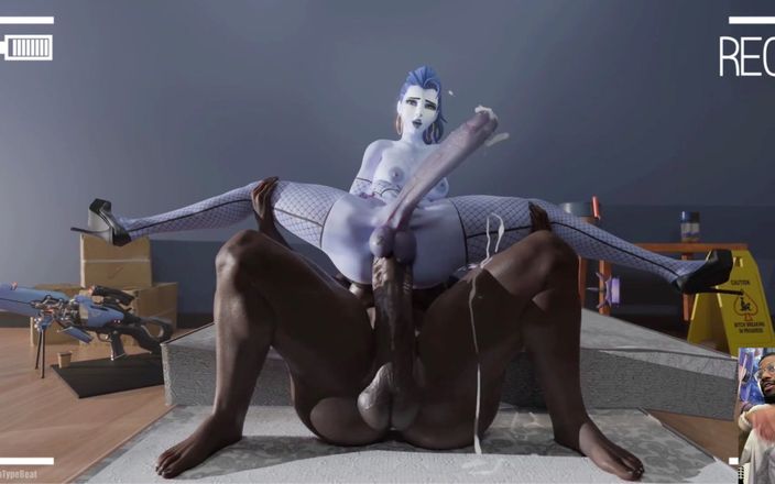 L6RD7BLU3 FUTA: Very Long Futa Cock Widowmaker Sprays Loads of Cum While...