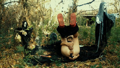 Idmir Sugary: Halloween sténající démon dostane orgasmus prostaty vibračním velkým černým robertkem