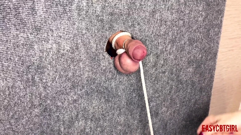 AnnyCandyPainboy: Mistress Tightly Tied the Slave's Cock and Balls by Hanging...