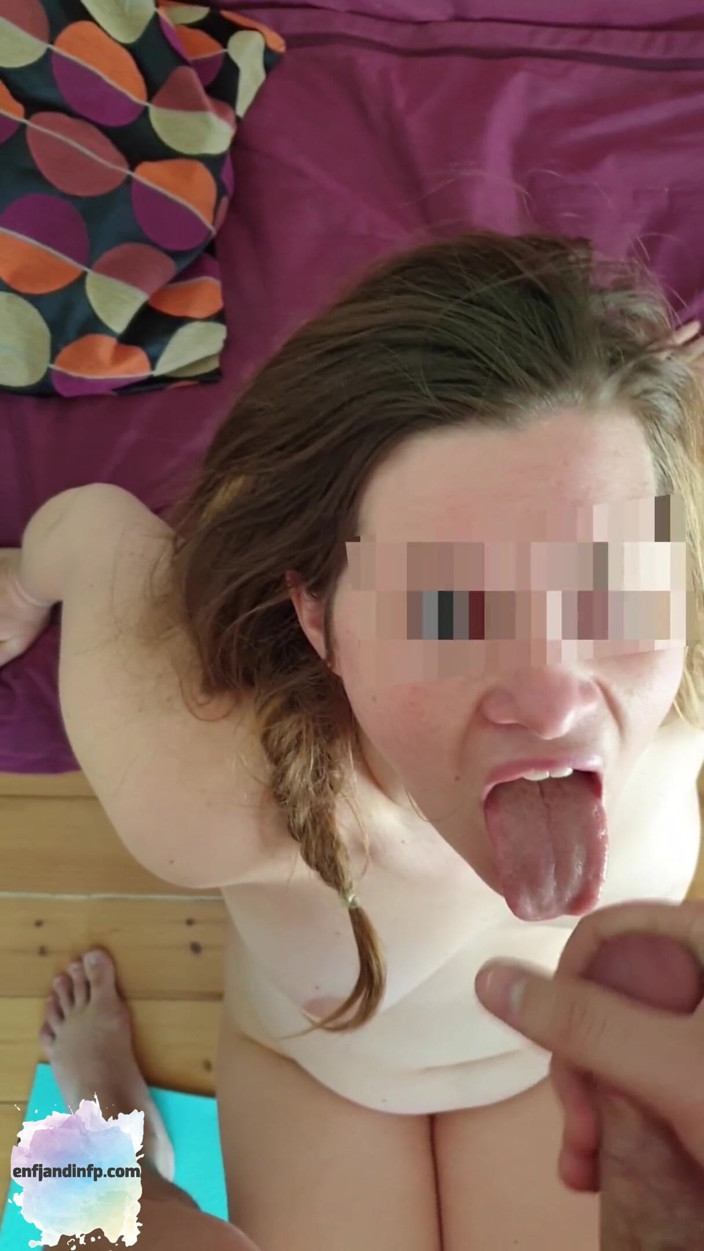 ENFJandINFP: Teen getting fucked from behind and then facialized