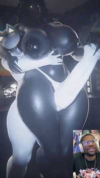 Scary Glowing Halloween Transgender Cock Thigh Fucks a Spooky Big Breast Specter