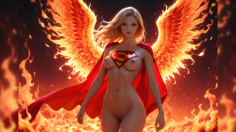 LustRender: Lustrender 슬라이드쇼: 누드 피닉스 천체 불꽃 상승 - Ai 비디오