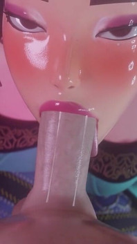 [kpop Demon Hunters] Zoey Sloppy Blowjob 3D Animation