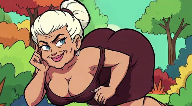 AI Porn: Ai Výstřih kreslené milfky