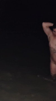 Naughty Teen Got Naked In The Sea At Night While Her Boyfriend Filmed