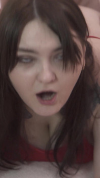 Sh His Cum Flows Out of Her Pussy While She Fucks Him with a Strap-on - Chastity Belt, Blowjob