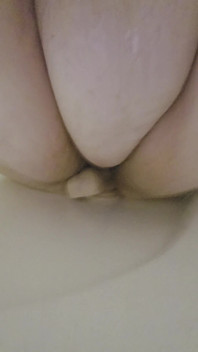 Big Girl Using Dildo on the Wall