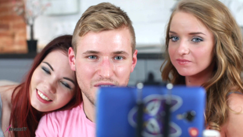 XdreamsTV: Anally threesome party - men gets fucked up by two women -...