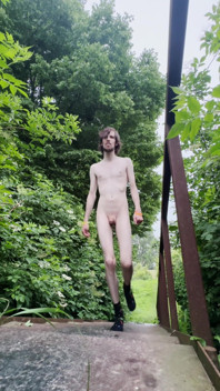 Netherland Guy Dared Strips and Walks Naked in the Park Candid
