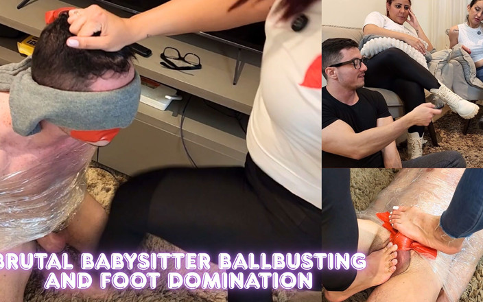 KiffaFeet: Stepson Gets Destroyed by Foot Domination &amp; Ballbusting From Babysitters