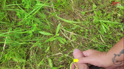 Anna Fire: Stepmom holds stepson's cock while he pees in nature