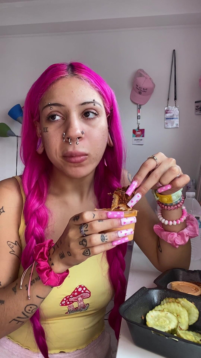 Nali Marie: Spicy Food Mukbang Overeating Facestuffing Petite Girl Eating Hot Food...