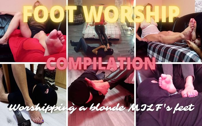 Worshipped by Alex: 足の崇拝のコンパイル - 金髪の妻の足を崇拝