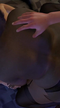 Schwarze MILF BBW mit einem großen runden arsch bekommt doppelpenetration