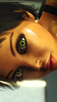 Sesso con cyberpunk. L'eccitante 3d futanari gioca con una ragazza ammanettata sexy nel laboratorio di fantascienza