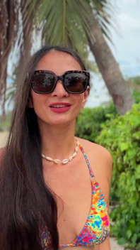 Bikini Fitting and Changing on the Tropical Beach