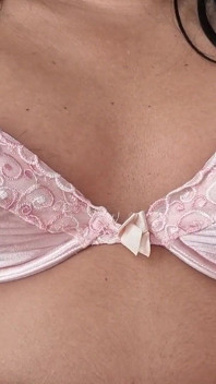 Super Sexy Pink Satin and Lace Bra, Size 34 a