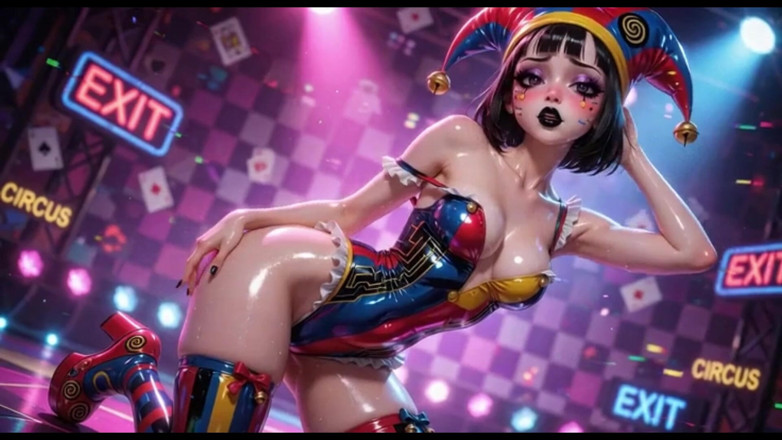 Ianimedia: Klaun dívka pokrytá tlustým spermatem - kompilace Ahegao a Tit play