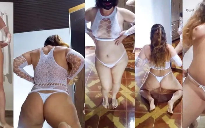 Mirelladelicia: Strip-tease, ensemble de lingerie blanche