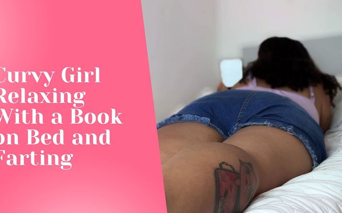 Cutiepiie Chubby: Curvy Girl Relaxing with a Book on Bed and Farting